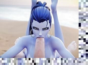 Widowmaker Sucking Dick On The Beach {POV}