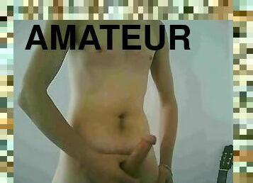 amateur, ejaculation-sur-le-corps, énorme-bite, gay, branlette, solo, bite