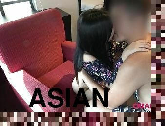 asiatisk, fusk, doggy, hårete, pussy, amatør, milf, hardcore, handjob, creampie