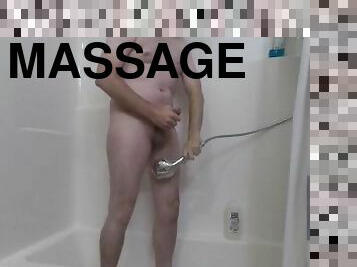 Solo Male Masturbating in Shower Using Water to Massage my Balls Until I Cum