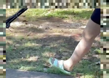 Sexy Legs Mowing The Lawn ASMR
