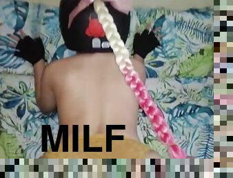 asiatique, cul, levrette, amateur, ejaculation-sur-le-corps, milf, hardcore, butin, point-de-vue, culotte