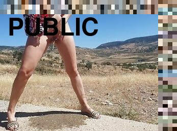 extrême, en-plein-air, pisser, public, chatte-pussy, giclée, amateur, milf, pieds, salope