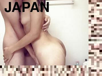 Japanese amateur couple in the bathroom