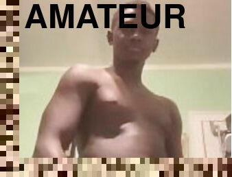 masturbation, amateur, ébène, énorme-bite, ados, solo, bite