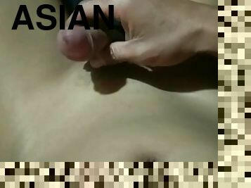 asiatique, masturbation, amateur, ejaculation-sur-le-corps, gay, branlette, indien, solo