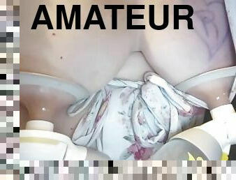 amateur, milf, belle-femme-ronde, point-de-vue, fétiche, solo, lait