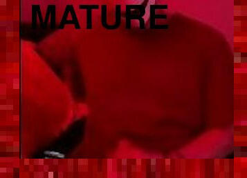 masturbation, amateur, mature, énorme-bite, solo, bite, masque, taquinerie