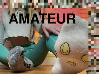 amatör, fötter, smutsig, pov, fetisch