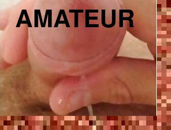 énorme, masturbation, amateur, ejaculation-sur-le-corps, branlette, point-de-vue, solo, bite