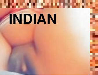 indian red dress , wife gets cuckold brown cock pov
