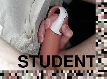 student, amatør, anal, bøsse, første-gang, universitet, europæisk, euro, dildo, solo