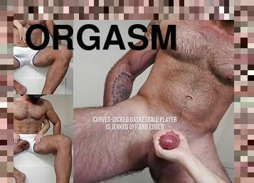 Curved-dicked muscle basketball player can't handle post-orgasm handjob @WorldStudZ