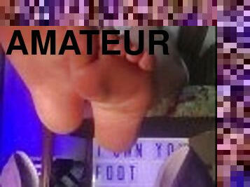 PURPLE PUMP FOOT CUCK TEASER