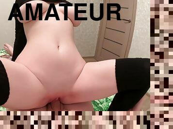 cul, gros-nichons, amateur, énorme-bite, branlette, couple, bas, point-de-vue, putain, juteuse