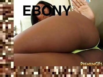 Gorgeous ebony teen fucks big black cock