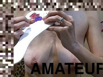 mamelons, amateur, granny, jouet, bdsm, ligotée, webcam, solo, fumer