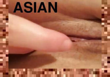 asiatisk, rumpe, onani, orgasme, pussy, squirt, massasje, stram, rumpe-butt, våt