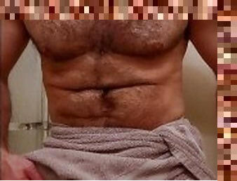 mandi, berambut, homoseksual, fetish, mandi-shower, solo, berotot, beruang