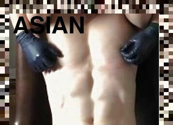 asiatisk, onani, cumshot, stor-pikk, bdsm, cum, fetisj, bondage, muskuløs, melk