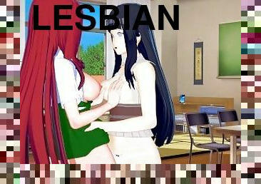 lesbisk, trekant, anime, hentai, 3d