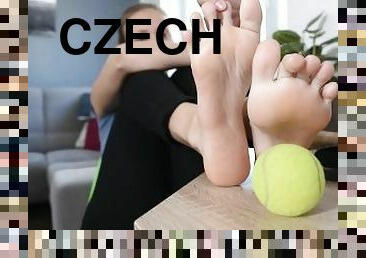 šport, tinejdžeri, dadilje, stopala-feet, pov, koledž, sami, česi, tenis, teretana