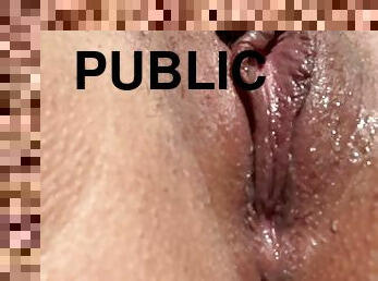 masturbation, orgasm, pissande, publik, fitta-pussy, kvinnligt-sprut, amatör, creampie, kåt, trädgård