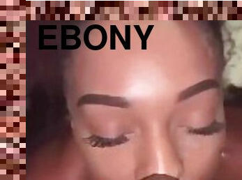 Sexy ebony loves my nut on her face