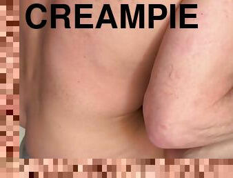 orgasme, amatør, cumshot, creampie, par, røff