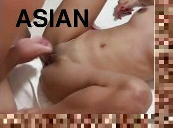 asiatique, gros-nichons, levrette, chatte-pussy, maigre, ejaculation, naturel, seins, parfait, hôtel