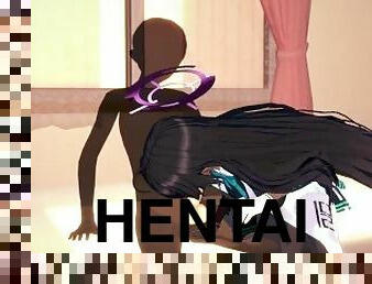 teta-grande, orgasmo, chupanços, ébona, japonesa, penetração-de-braço, pov, anime, hentai, 3d