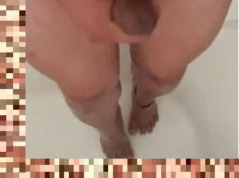 TGIRL transgirl has leg SHAKING orgasm in shower again