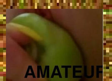 masturbácia, amatérske, sólo, zelenina