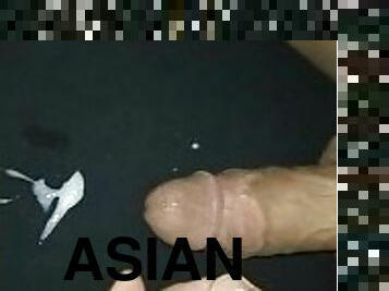 asiatisk, onani, udløsning, kæmpestor-pik, bøsse, spiller, kompilering, solo, pik