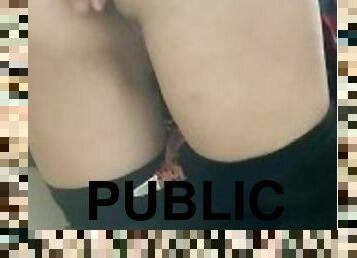 cul, gros-nichons, masturbation, public, amateur, anal, secousses, solo, clignotant, petits-seins