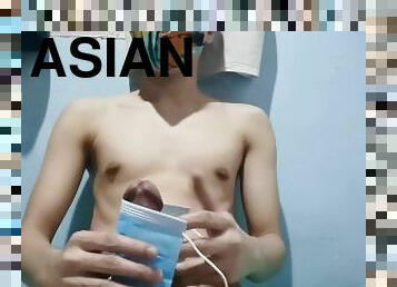 asiatique, masturbation, amateur, ejaculation-sur-le-corps, énorme-bite, gay, branlette, secousses, ejaculation, solo