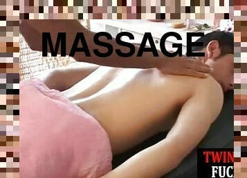 Massaged slim Latino cums after barebacked and fingered