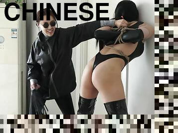 asiatisk, storatuttar, lesbisk, bdsm, strumpor, fetisch, kinesisk, bondage, brunett, femdom