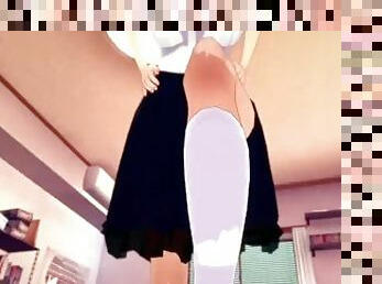 POV Hentai Feet Mikoto Urabe pleases you with her feet Mysterious Girlfriend X