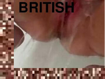 traseiros, banhos, orgasmo, esposa, amador, anal, brinquedo, casal, puta-slut, britânico