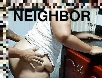 Fucking my neighbor in the kitchen