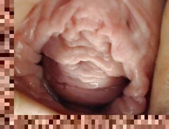 Extreme Closeup Pussy Stretching Vulva Clit Lips