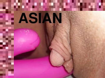 asiático, clitóris, pai, gordo, masturbação, monstro, amador, brinquedo, punheta, bbw