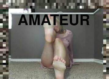 amateur, pieds, douce, fétiche, solo, taquinerie, orteils