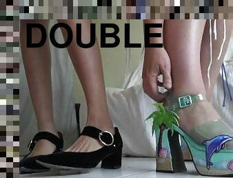 amateur, double, pieds, fétiche