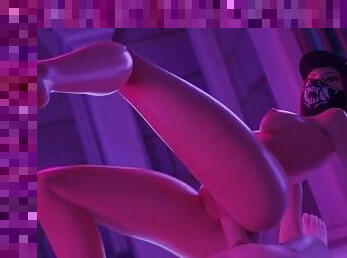 League of Legends Akali anal with feet view