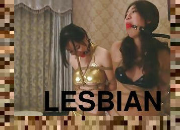 lesbienne, bdsm, fétiche, bondage, brunette