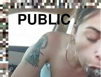 Sloppy face fuck in Public???????????? Titts pop out????OnlyFans[Sugarrspiceee]ForFullVid