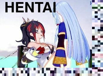 Kaguya Nanbu and Suzuka-Hime have intense futanari sex - SRW OG Saga: Endless Frontier Hentai