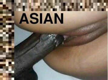 asia, vagina-pussy, amatir, antar-ras, pasangan, sudut-pandang, basah